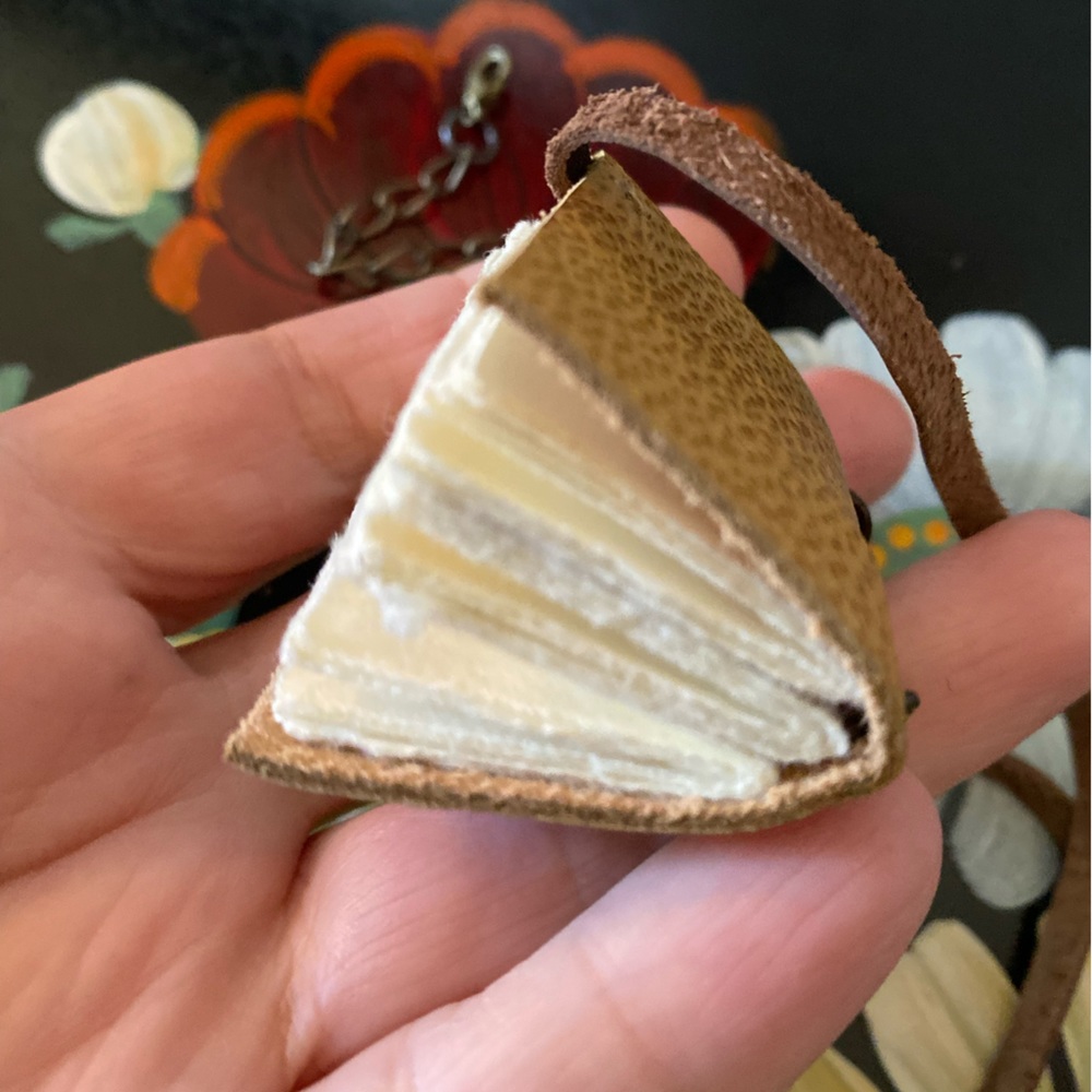 Laura Carey Books - Custom Tiny Leather Book Pendant/Necklace - NWOT - Picture 8 of 15